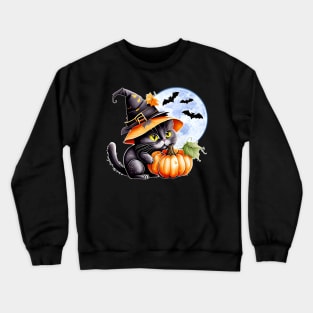 Halloween Cat Crewneck Sweatshirt